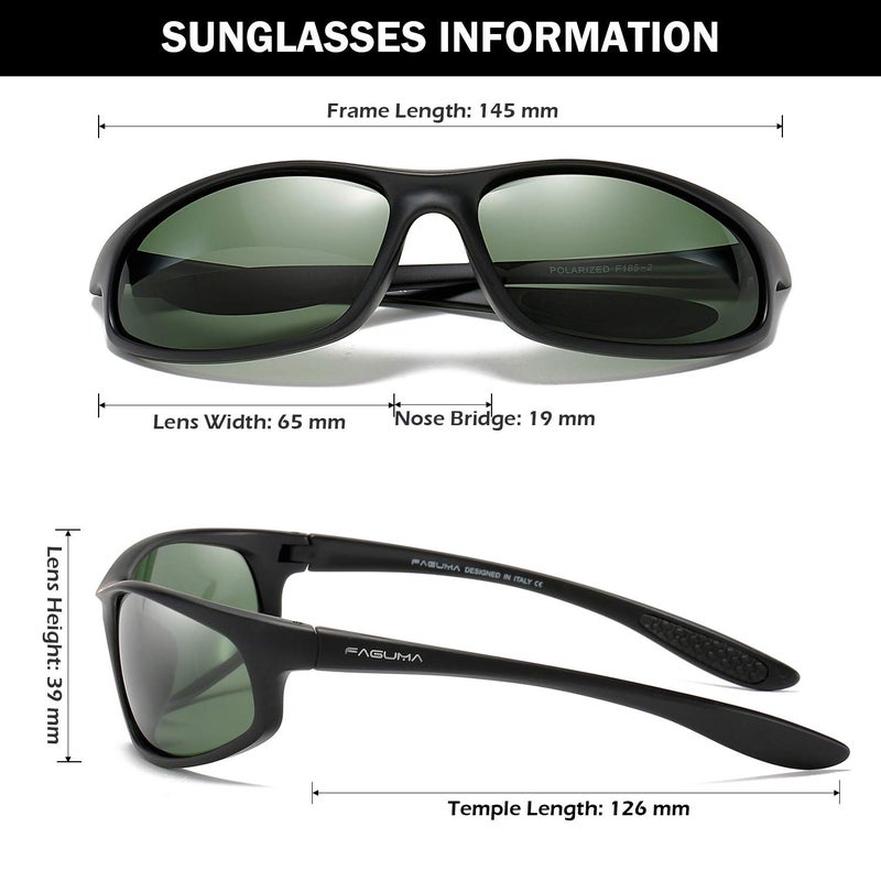 FAGUMA Polarized Sports Sunglasses For Men Cycling Driving Fishing UV400 Protection - Image 4